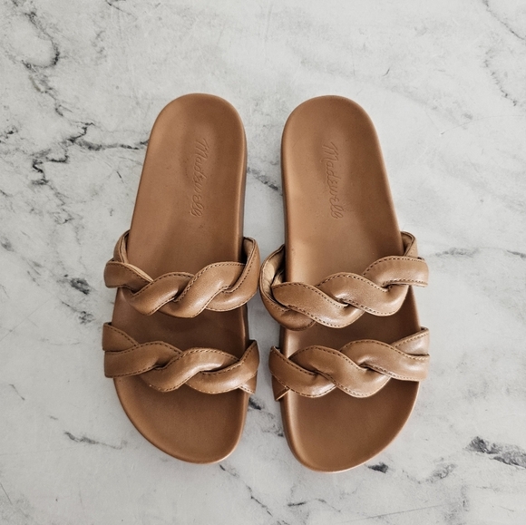Madewell Shoes - Madewell Brown Braided Slide Sandals 6 NEW